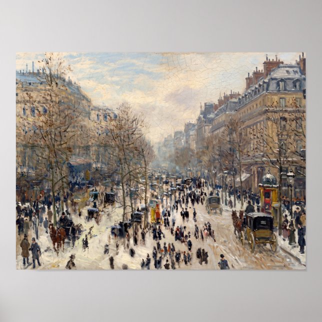 Vinterscen från Paris Boulevard Poster (Framsidan)