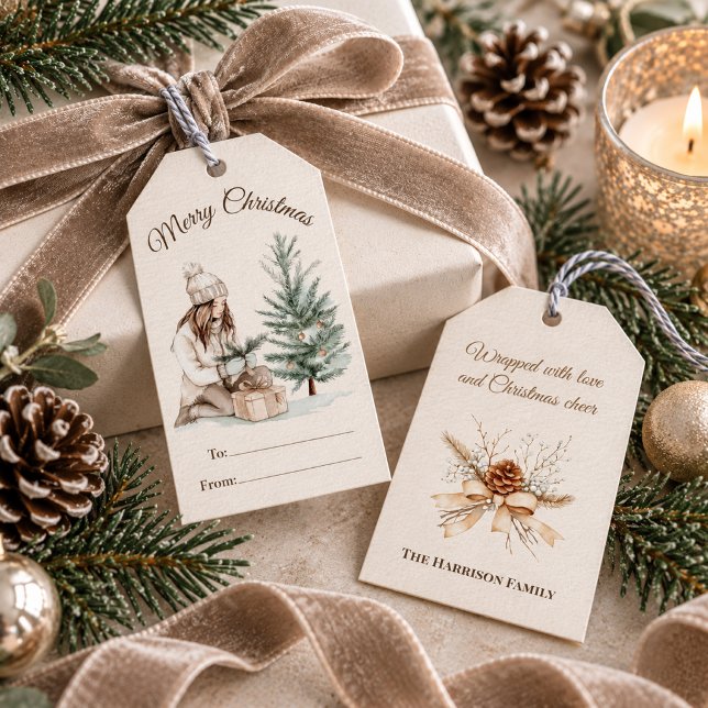 Vinterscen jul  presentetikett (Skapare uppladdad)