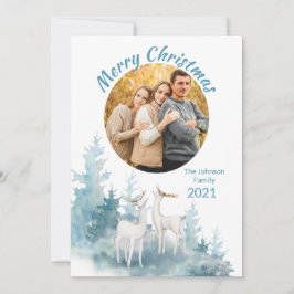 Vinterscen med Hjort julfamiljs foto