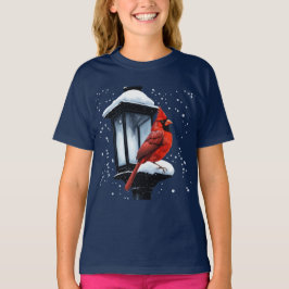 Vinterscen med kardinal Bird Helgdag jul T Shirt