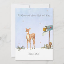 Vinterscen med Religiösa-kort för Hjort