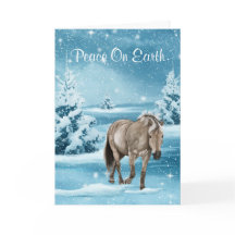 Vinterscen med Snö och Träd Helgdag av häst