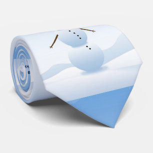 Vinterscen med snöman "Låt det snöa" slips