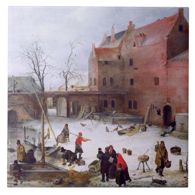 Vinterscenen. God konst julklapp Kakelplatta (Framsidan)