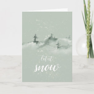 Vinterscenen Låt det snöa julkort Kort