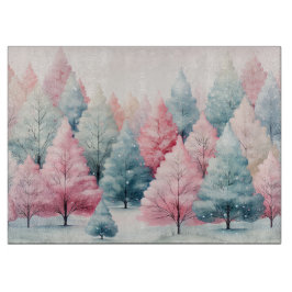 Vinterscenen Mint och Rosa Fir Träd