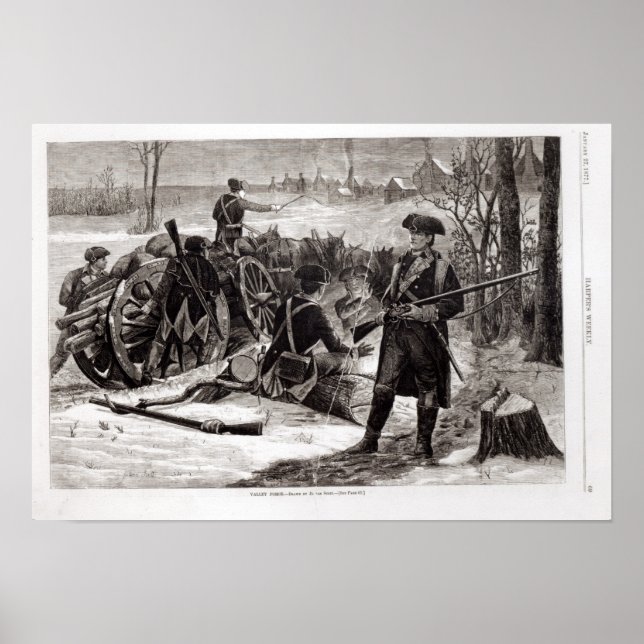 Vinterscenen på kontinentalarméns camping poster (Framsidan)