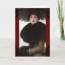 Vinterscenen porträtt vintage med viktoriansk kvin