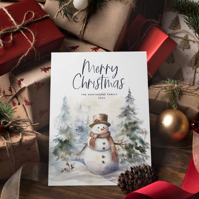Vinterscenen Snögubbe jul Julkort (Skapare uppladdad)