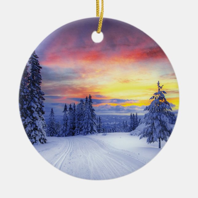 Vintersceneri Julgransprydnad Keramik (Framsidan)