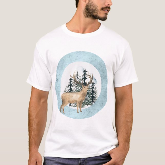 Vintersceneri med hjort t shirt (Framsida)