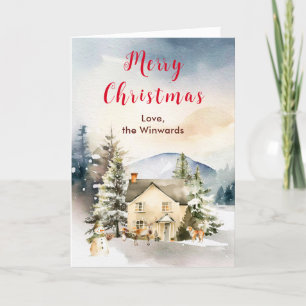 VinterSemesterstuga God Jul Helgkort