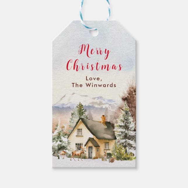VinterSemesterstuga God Jul Presentetikett (Framsidan)