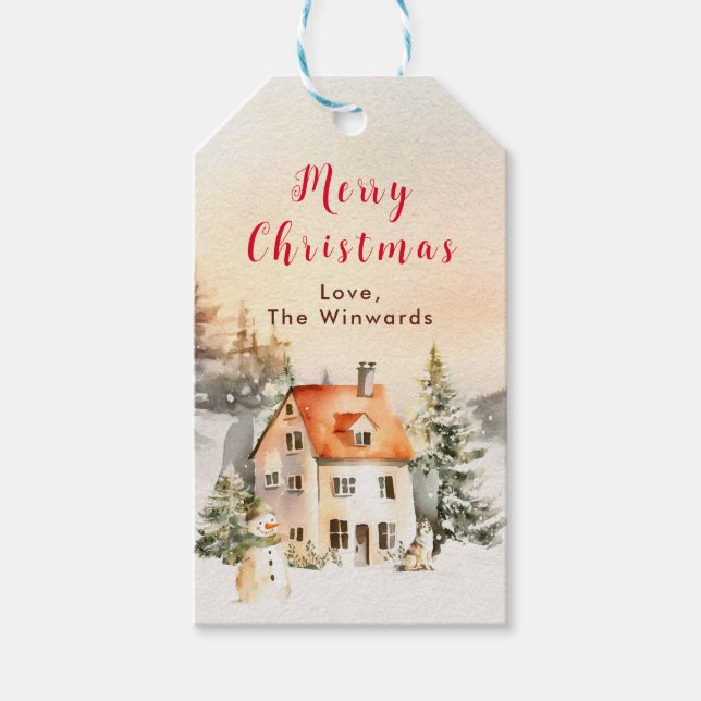 VinterSemesterstuga God Jul Presentetikett (Framsidan)