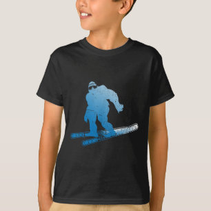Vinterskjutning Sasquatch Skidor Kryptid Kryptozoo T Shirt