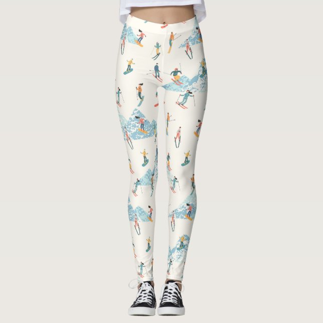 Vinterskjutning snöberg skidåkare leggings (Framsida)