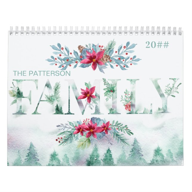 Vinterskog 2 Foton per månads familj 2022 Kalender (Omslag)