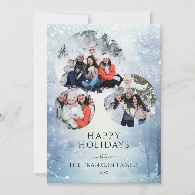 Vinterskog 3 Photo Collage jul Julkort (Framsida)