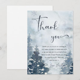 Vinterskog Det är kall utanför tackkortet Tilläggskort