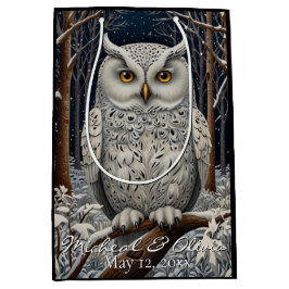 Vinterskog för elegant boho vit uggla