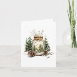 Vinterskog i ett Burk-anteckningskort Anteckningskort