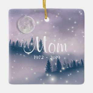 Vinterskog i minnet Mamma Photo jul Julgransprydnad Keramik