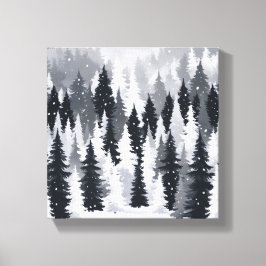 Vinterskog med stor chans: Serene Snowscape Canvas