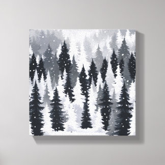 Vinterskog med stor chans: Serene Snowscape Canvas