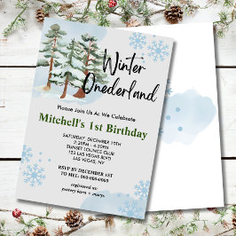 vinterskog, snöflinga inbjudningar