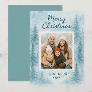 Vinterskogblått - ett fotojulkort julkort
