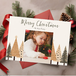 Vinterskogen Neutralt Porträtt Fotojul Julkort