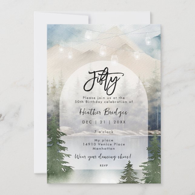 Vinterskogen sjö 50:e födelsedagsfesten inbjudningar (Framsida)