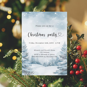 Vinterskogen snö jul Party Inbjudningar