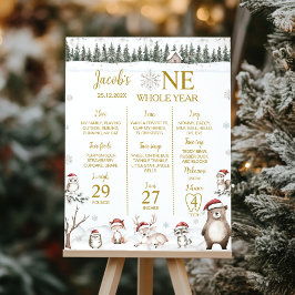 Vinterskogsdjur 1:a året Milstolpe Poster