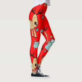 Vinterskogsdjur Design Yoga byxor, Festive Leggings