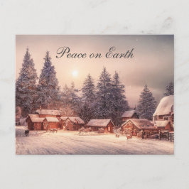 Vinterskogshus, fred på jorden helg vykort