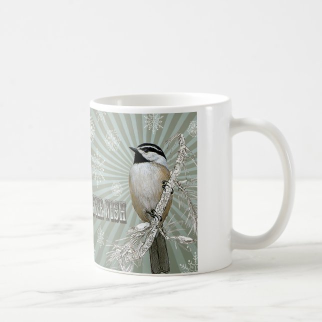 Vinterskogskyckling i modern vintage kaffemugg (Höger)