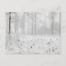 Vinterskogslandskap med snövintern träd helg vykort