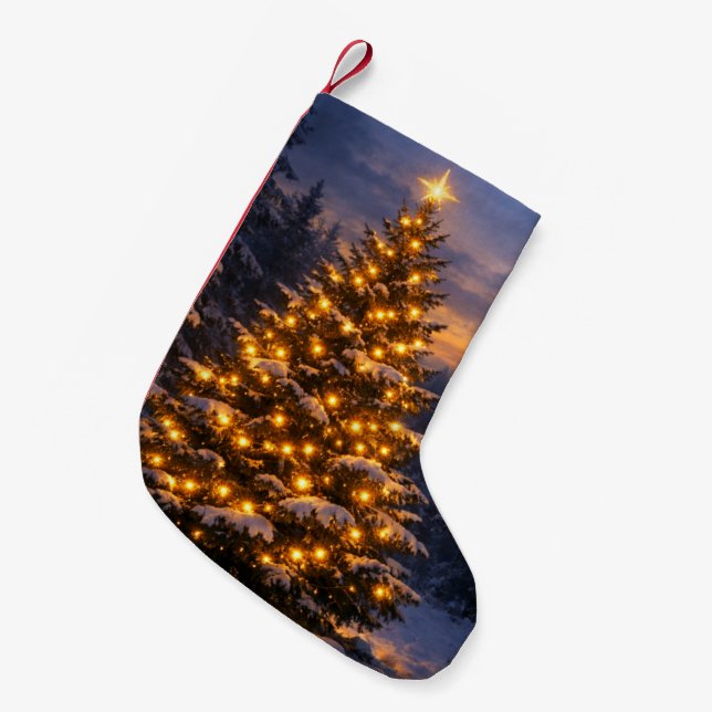 Vinterskogsstämning Julgran Strumpa (Framsidan (Hängande))
