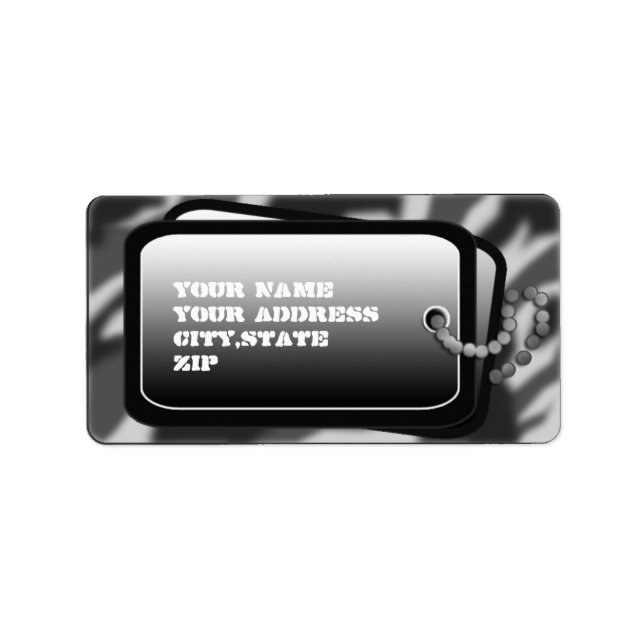 Vinterskugga för hund märkre adressetikett (Framsidan)