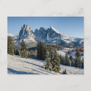 Vinterskylt vykort från Alpe di Siusi