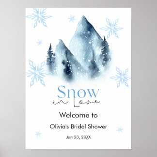 Vintersnö i kärlek Snöflingor Bröllopsdusch Poster