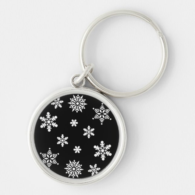 VINTERSNÖFLINGAR RUND SILVERFÄRGAD NYCKELRING (Framsidan)