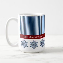 Vintersnöflingdekoration med Rand och röd dekorati Kaffemugg