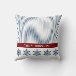 Vintersnöflingdekoration med Rand och röd dekorati Kudde