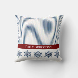 Vintersnöflingdekoration med Rand och röd dekorati Kudde