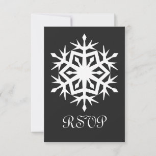 Vintersnöflingor i svart RSVP-kort OSA Kort