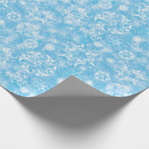 Vintersnöflingor på Light - blått Presentpapper