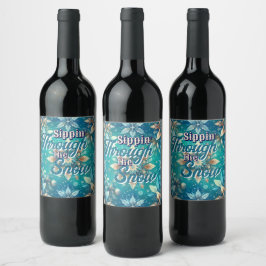 Vintersnöflingor Vinflaska Etikett