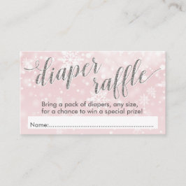 Vintersnöflumma Rosa Baby Shower Diaper Raffle Tilläggskort